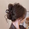 Clip de una Palabra de Chocolate de Alta Gama y Temperamento Clip de Tiburón Grande Pinza para el Cabello para Mujeres en la Parte Posterior de la Cabeza Clip Nuevo 2025