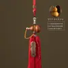 Colgante de calabaza de apertura natural latón cinco monedas de los Cinco Emperadores puerta opuesta calabaza joyería colgante se puede abrir interior cinabrio Sutra del Corazón