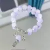 Pulsera de Jade Triturado Degradado de 10 mm para Mujer Original DIY Temperamento Alto Nivel Explosiones Transfronterizas Pulsera de Lirios