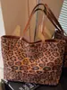 Bolso de Hombro Tote de Moda Casual Tendencia Estilo Coreano 2026 Nuevo Bolso Tote de Gran Capacidad Estampado de Leopardo