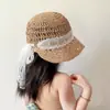 Chapéu de Proteção Solar Infantil, Chapéu de Sol para Bebê, Chapéu de Menina, Chapéu Fresco, Chapéu de Sol de Praia, Chapéu de Palha de Aba Larga da Moda para o Verão