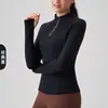 Jaqueta de Yoga Respirável com Zíper Meio Aberto Antibacteriana Transfronteiriça para Mulheres, Afunilada na Cintura, Slim Fit, Versátil, Top Esportivo Fitness de Secagem Rápida com Mangas Longas