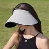 Sombrero visera de paja de ala ancha, sombrero de verano para mujer, sombrero para el sol con revestimiento negro para exteriores, sombrero visera que hace que la cara se vea más pequeña, sombrero para el sol