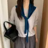Bufanda Triángulo de Punto Gris para Mujer, Bufanda Decorativa para el Cuello de Primavera y Otoño, Chaleco Estilo Coreano, Pañuelo para la Cabeza Diario, Cubre Cadera