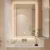 Espejo de Baño LED Montado en la Pared Espejo de Baño Antivaho con Luz Espejo Inteligente Espejo de Pared para Baño
