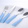 Fabricante Personalizado de Talheres Ocidentais Promocionais de Aço Inoxidável com Cabo de Plástico, Conjunto de 24 Peças para Presente