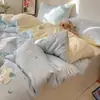 Juego de Cuatro Piezas de Algodón Puro Clase A Modelo Nuevo 2026 Ropa de Cama Sábana de Algodón Puro Funda Nórdica Sábana Ajustable Juego de Tres Piezas para Dormitorio Estudiantil 3