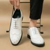 Zapatos de vestir de negocios para hombre, estilo británico, con cordones y punta tallada, zapatos de boda de moda para hombre.