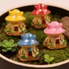 Decoração de vaso de suculenta com design infantil, ornamento de micro paisagem de casa de cogumelo de resina fofa de desenho animado