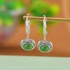 Pendientes de plata de ley S925 con diseño de ciervo, jaspe hetiano, rojo del sur, retro, antiguos y auspiciosos, con forma de huevo y fideos, con temperamento