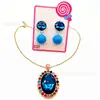 Juego de dibujos animados Joyería Princesa Biki Daisy Mirabe Mismo collar Clip de oreja Gema Cuentas de vidrio Niña Juguete