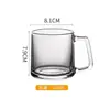 Copo de Vidro para Uso Doméstico, Copo de Água para Convidados, Copo para Beber na Sala de Estar, Conjunto de Xícaras de Chá Resistentes ao Calor em Alta Temperatura, Copo Pequeno de Cerveja com Alça