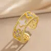 Anillo Exquisito Super Brillante de Circonita para Niñas, Lujo Accesible y Anillo de Apertura Ajustable de Gama Alta, Baño de Oro Real Simple