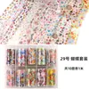 Manicura Hombre Cubito de Hielo Celofán Papel de Colores Decoración Papel de Transferencia Láser Colorido Joyería para Uñas Patrón Set de Papel Láser