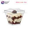 PS plástico engrossado 160 200ml quadrado copo PET tampa plana tampa arqueada transparente mousse copo sobremesa copo sorvete copo