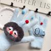 Sol de InviernoGuantes de Felpa a Prueba de Frío y Viento de Invierno, Guantes sin Dedos de Coral Fleece para Estudiantes y Ciclismo para Mujeres, Calidez Invernal