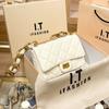 Bolso para Mujer Estilo Coreano Primavera y Verano Nuevo Trendy Estilo Chanel Cuero Suave Cuadrado Gordo Diamante Acolchado Cadena Bolso de Hombro Cadena Gruesa a la Moda