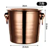 Balde de gelo em aço inoxidável, design elegante, adequado para bares, champanhe, uso comercial, cerveja, vinho tinto e uso doméstico; um pequeno balde de gelo criativo para fazer cubos de gelo