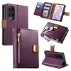 Funda de cuero adecuada para el teléfono plegable tipo flip ancho Samsung ZFold8 con cremallera, ranura para tarjetas, soporte y almacenamiento para teléfono Galaxy