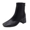 Botas femininas 2021 Outono Nova versão coreana de botas Martin Botas femininas salto grosso salto médio Botas finas vermelhas de rede cabeça quadrada botas curtas Atacado feminino