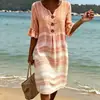 Novo Vestido Longo Cruzado com Decote em V, Babados e Botões 2026, Vestido Casual da Moda e Único para o Dia a Dia das Mulheres, Estilo Verão