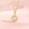 Colar com Pingente de Rosa em Prata de Lei s925 para Mulheres Zircônia Cúbica Corte Rosa Brilhante Exquisito Corrente para Clavícula Fashionável Versátil Presente