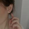Aretes de perla de agua dulce redondos G18k de oro real de alta calidad, naturales, de Zhuji 6A, muy brillantes, no es necesario elegir aretes para el baño