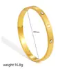 Conjunto de pulseiras femininas em aço inoxidável 304 banhado a ouro 18K com zircônia incrustada