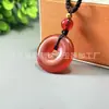 Colgante de Calcedonia Tipo Hielo Hebilla de Paz para Hombres y Mujeres, Colgante de Ágata Jade, Collar de Jade, Cadena para Suéter, Suministro para Transmisión en Vivo