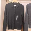 Suéter de Punto con Cuello Polo Acanalado para Mujer Camiseta Casual Suéter Adelgazante Camisa Base Versátil Modelo Nuevo 2026 X485321