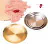 Prato de Jantar em Aço Inoxidável 304 Estilo Ins Nórdico para Uso Doméstico e Comercial, Prato de Sobremesa, Bandeja Decorativa, Prato Decorativo de Aço Inoxidável de Alta Estética