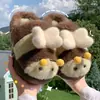 Pantufas Fofas de Abelhinha Peludas para Mulheres, Novo Estilo Outono 2025, Adoráveis Sapatos Peludos para Casa e Uso Externo, Venda por Atacado