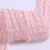 Estilo Coreano Suave Patrón de Calabaza Cinta Adorno para el Cabello DIY Lazo Caja de Regalo Paquete de Flores con Rayas de Bambú Hilo Arrugado