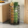 Estante de hierro de pie para cocina para colocar canastas de verduras, con bandejas de hierro engrosadas para cebolletas y ñames, estante de almacenamiento de cocina montado en la pared