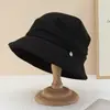 Sombrero de pescador de color liso estilo coreano para otoño, sombrero tipo cubo elegante de estilo urbano, simple y favorecedor, sombrero versátil y cálido para mujer