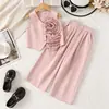 Amazon Verano Nuevo Conjunto de Traje para Niñas Chaleco Floral sin Mangas y Pantalones Largos Casual Cómodo desde Fábrica Original