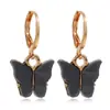 Moda Coreana Nova Cor Brincos de Borboleta de Acrílico Verão Fresco Doce Elegante Colorido Brincos de Argola