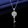 Xiaohongshu Kuaishou Douyin Influencer En Vivo Collar Chapado en Plata Piedra de Alto Carbono Diamante Cuadrado Lágrima Forma de Pera Colgante para Mujer Venta al por Mayor