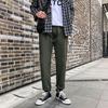 Pantalones occidentales recortados para hombre, de moda, estilo coreano, casuales, combinables, ajustados, deportivos, de primavera y verano, de pierna recta.