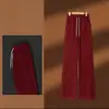 Calças de Veludo de Antílope Wide Leg Femininas Outono Inverno 2026 Novas Soltas com Caimento Plus Size Casuais Cintura Alta Emagrecimento Calças de Pernas Retas