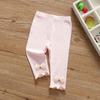 Leggings de Verão para Meninas, Bebês e Crianças Pequenas, Estilo Coreano Moderno com Laço, Modal Fino com Bordas Franzidas, Comprimento de Sete Pontos