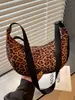 Bolsa de Ombro Estilo Bolinho para o Dia a Dia Verão 2026 Novo Estilo Alto Valor Único Nicho Retrô Chique Estampa de Leopardo Bolsa de Ombro Transversal
