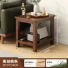 Mesa Lateral de Sofá, Nova Mesa Pequena Estilo Chinês Doméstica para Sala de Estar, Mesa de Cabeceira para Apartamento Pequeno, Mesa de Chá Simples de Madeira Maciça de Chão