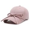 Boné de Baseball com Laço de Fita Coreano de Nicho para Mulheres, Boné Versátil para o Dia a Dia de Primavera e Verão, Chapéu de Sol que Afina o Rosto, Estilo Coreano