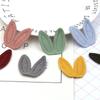 Novo estilo coreano cocar lã material coelho hairpin listra bow acessórios de orelha