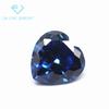 Venta al por mayor de fábrica de zafiro en forma de corazón, circonita azul, piedra desnuda sintética con fondo puntiagudo, zafiro en forma de corazón, color azul, piedra blanca, bricolaje, taladro CZ