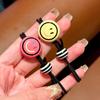 Dopamina Lindo Smiley Cuerda para el Cabello Anillo para el Cabello Banda Elástica de Alta Elasticidad para Cabeza de Bola Cuerda para el Cabello Accesorios para el Cabello de Mujer