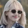 2025 Nuevas Gafas de Moda Trendy Europeas y Americanas Montura Ovalada Montura de Metal Personalizada Gafas de Sol Gm Estilo Old Money Femenino Gama Alta