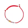 Riqueza a través de CírculosPulsera de Hilo Rojo del Año Zodiacal de Plata de Ley S925 para Mujer Estilo Chino Pulsera de Moneda de Cobre Ajustable