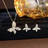 2026 Nuevo Set de Joyería Árabe de Oriente Medio Moda Versátil Pendientes de Circonita Collar Accesorios para Vestido de Novia